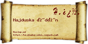 Hajduska Ödön névjegykártya
