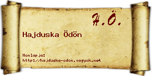 Hajduska Ödön névjegykártya